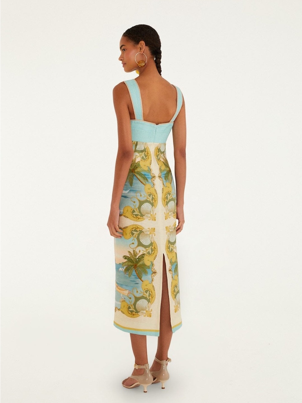 $280 NWT FARM RIO Multicolor Royal Sea Maxi Dress Medium - Picture 2 of 6
